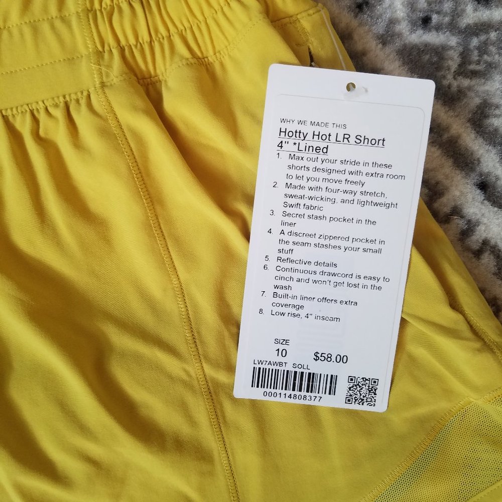 NWT Lululemon Hotty Hot Short 4" Long Soleil 10 - Picture 6 of 8